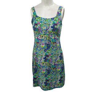 Title Nine Dream Paisley Tank Short Stretch Dress Size S Bra Pocket Athletic